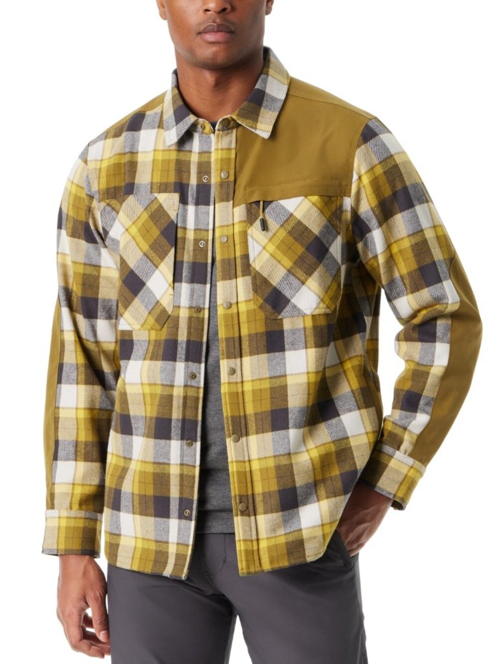 Bass Outdoor Mens Small Shacket Coat Small Plaid Antique Moss 60% off Retail
